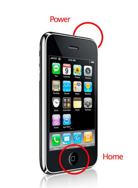 кнопки Home и Power в iPhone