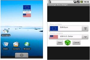 Виджет курса валют на андроид. Фото