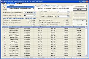 Кредитный калькулятор CreditCalc. Фото